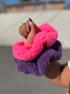 Purple Teddy Bear Adjustable Scrunchie