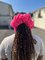 Pink Teddy Bear Adjustable Scrunchie