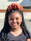 Burn Orange Teddy Bear Adjustable Scrunchie