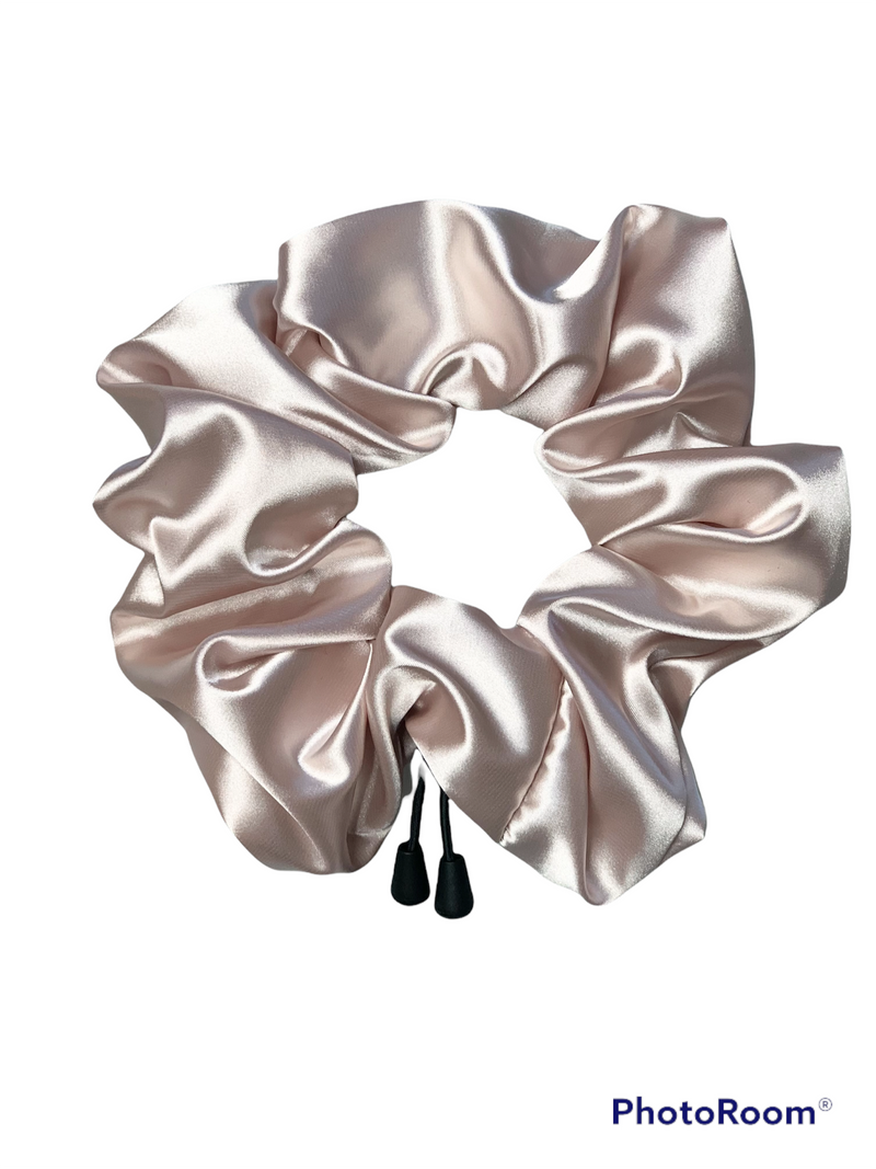 Cream Satin Adjustable Scrunchie