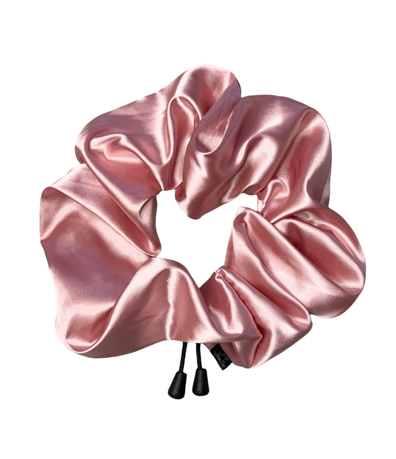 Light Pink Satin Adjustable Scrunchie