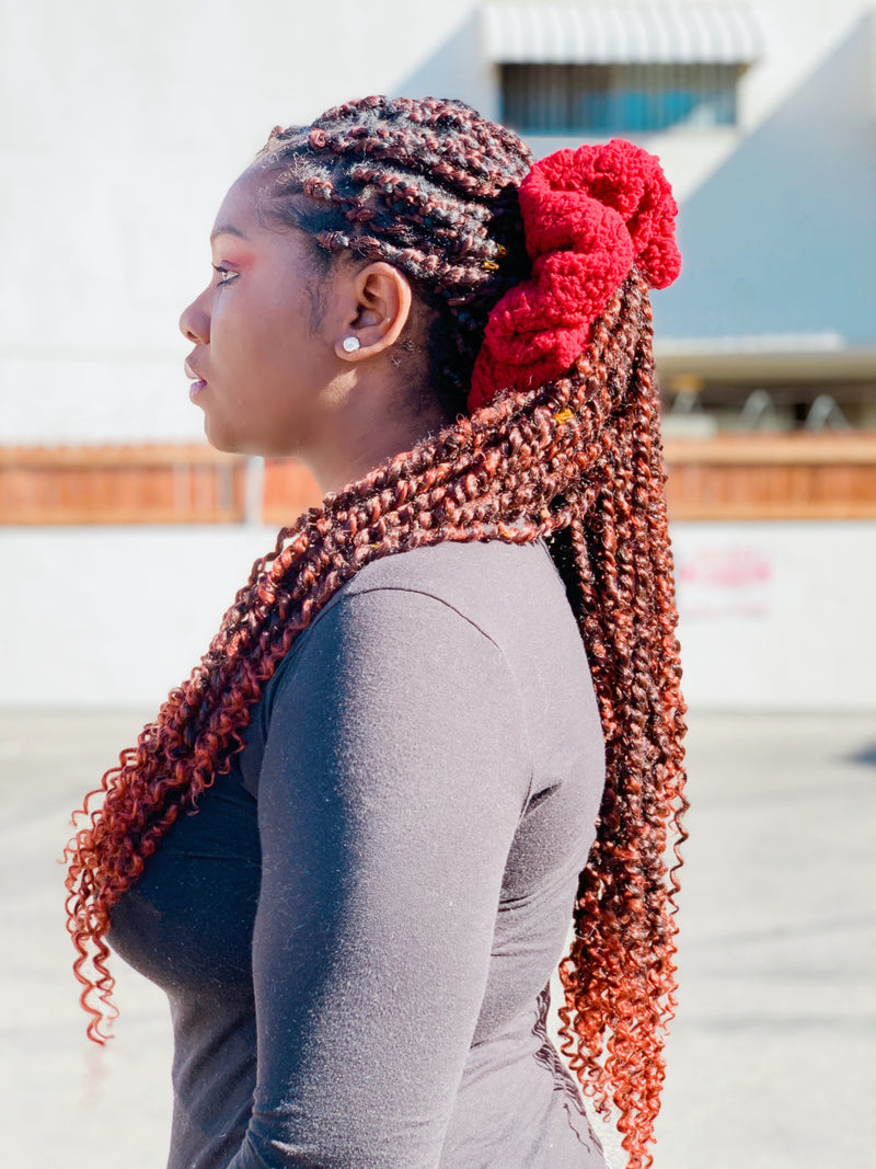 Red Teddy Bear Adjustable Scrunchie